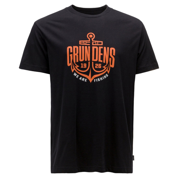 Grundéns Logo Anchor SS T-Shirt Black i gruppen Beklædning og fodtøj / Beklædning / T-shirts hos Sportfiskeprylar.se (50375-001-0014r)