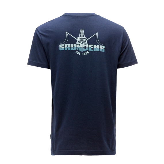 Grundéns Logo Boat SS T-Shirt Dark Navy i gruppen Beklædning og fodtøj / Beklædning / T-shirts hos Sportfiskeprylar.se (50378-425-0014r)