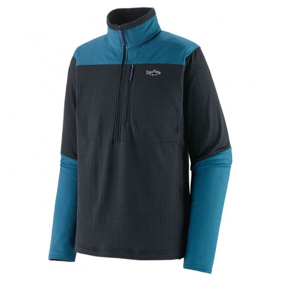 Patagonia M\'s L/S R1 Fitz Roy 1/4 Zip PIBL i gruppen Beklædning og fodtøj / Beklædning / Sweatere / Sweatshirts hos Sportfiskeprylar.se (52722-PIBL-Mr)