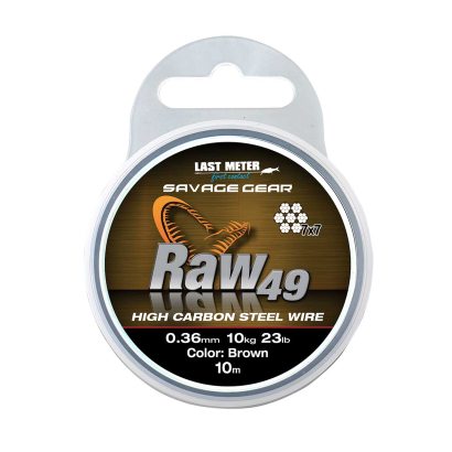 Savage Gear Raw49 0.45mm 16kg 35lb Uncoated Brown 10m i gruppen Kroge og endegrej / Ledere og Forfangsmateriale / Forfangsmateriale / Wire hos Sportfiskeprylar.se (54893)