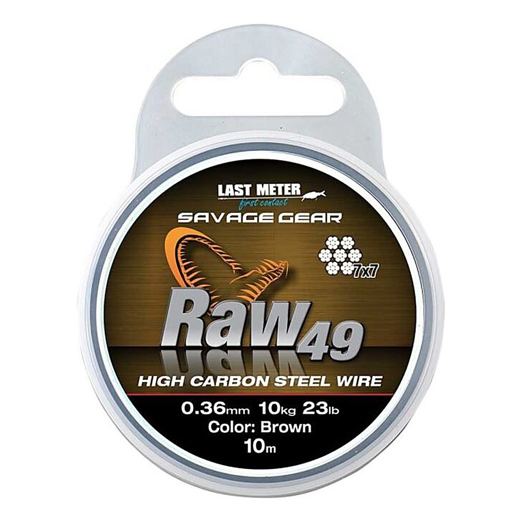 Savage Gear Raw49 Uncoated Brown 10m i gruppen Kroge og endegrej / Ledere og Forfangsmateriale / Forfangsmateriale / Wire hos Sportfiskeprylar.se (54894r)