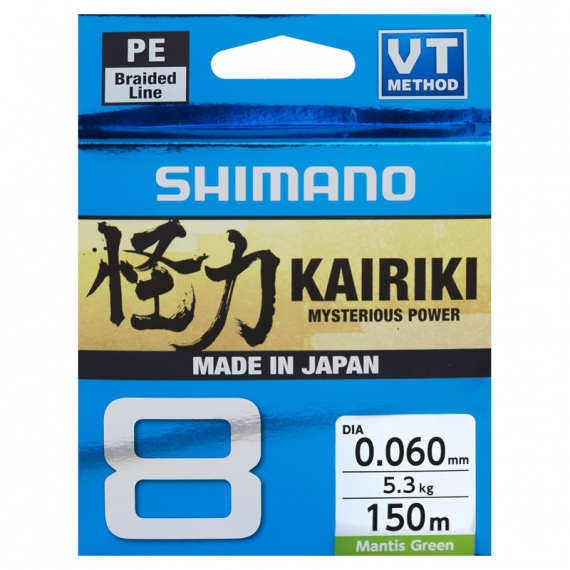Shimano Kairiki 8 150m Mantis Green i gruppen Snøre / Multifilament hos Sportfiskeprylar.se (59WPLA58R01r)