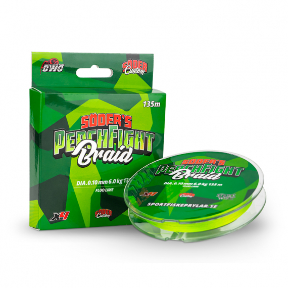 Söder PerchFight Braid X4 135m, Fluo Lime i gruppen Snøre / Multifilament hos Sportfiskeprylar.se (60-SPE010-01357r)