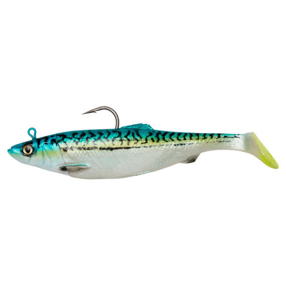 Savage Gear 4D Herring Big Shad 22cm, 200g 2+1pcs - Green Mackerel i gruppen Madding / Havfiskeri madding / Havfiskeri softbaits hos Sportfiskeprylar.se (71906)