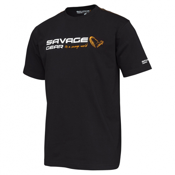 Savage Gear Signature Logo T-Shirt, Black Ink i gruppen Beklædning og fodtøj / Beklædning / T-shirts hos Sportfiskeprylar.se (73644r)
