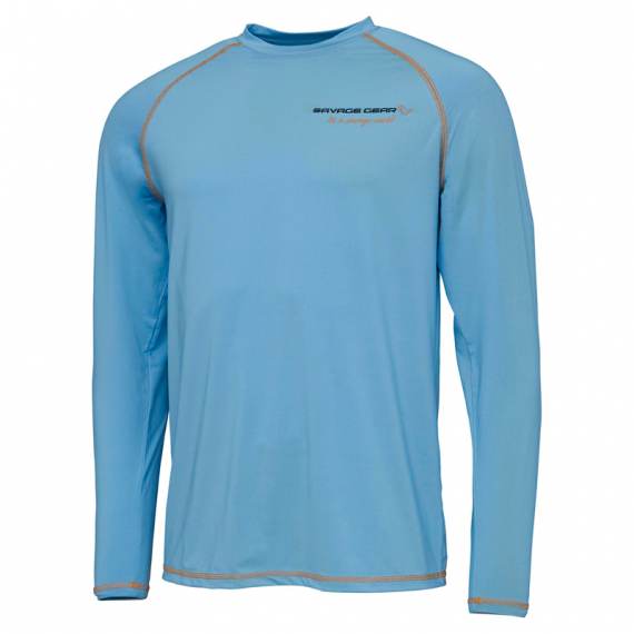 Savage Gear Aqua UV Long Sleeve Tee, Bonnie Blue i gruppen Beklædning og fodtøj / Beklædning / Sweatere / Langærmede T-shirts hos Sportfiskeprylar.se (73659r)