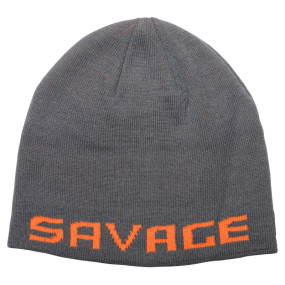 Savage Gear Logo Beanie, Rock Grey/Orange i gruppen Beklædning og fodtøj / Kasketter og hovedbeklædning / Huer og hatte hos Sportfiskeprylar.se (73738)