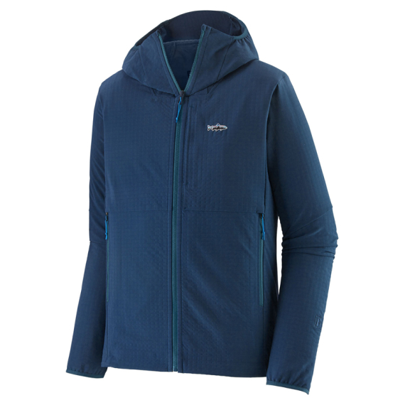 Patagonia M\'s R1 TechFace Fitz Roy Trout Hoody, Tidepool Blue i gruppen Beklædning og fodtøj / Beklædning / Jakker / Windstopper hos Sportfiskeprylar.se (81786-TIDB-Sr)