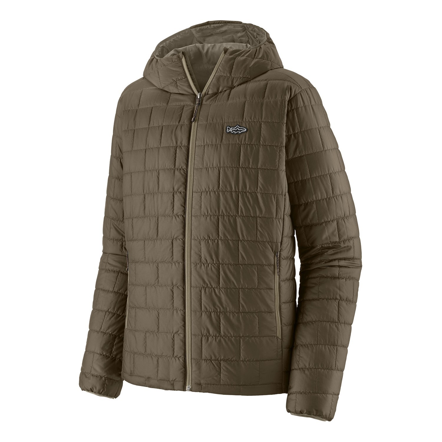 Patagonia M\'s Nano Puff Fitz Roy Trout Hoody BSNG i gruppen Beklædning og fodtøj / Beklædning / Jakker / Dun- og syntetforede jakker hos Sportfiskeprylar.se (84456-BSNG-XXLr)
