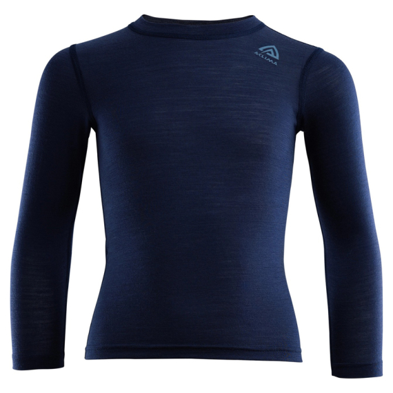 Aclima LightWool 140 Crewneck Kids Navy Blazer i gruppen Beklædning og fodtøj / Beklædning / Undertøj / Langærmede undertrøjer hos Sportfiskeprylar.se (90-104431r)