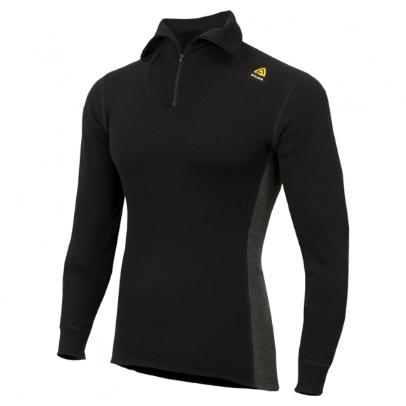 Aclima WarmWool Polo M\'s Jet Black i gruppen Beklædning og fodtøj / Beklædning / Undertøj / Langærmede undertrøjer hos Sportfiskeprylar.se (90-107409r)