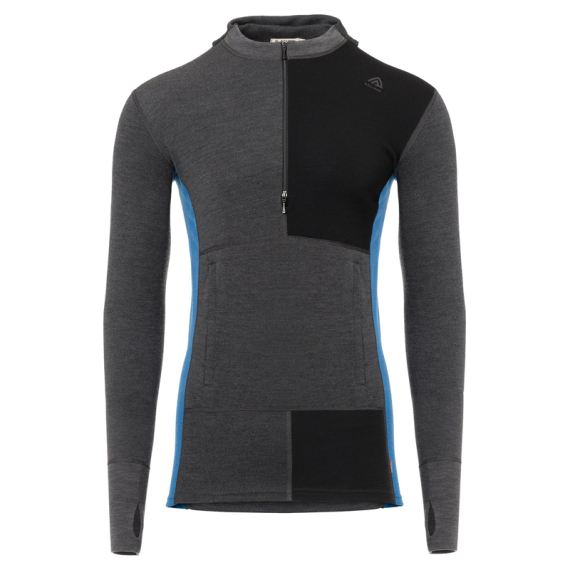 Aclima WarmWool Hoodsweater w/zip M\'s Marengo/Jet Black/Corsair i gruppen Beklædning og fodtøj / Beklædning / Undertøj / Langærmede undertrøjer hos Sportfiskeprylar.se (90-108795r)