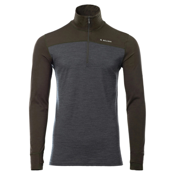 Aclima LightWool 180 Polo w/zip M\'s Tarmac/Marengo i gruppen Beklædning og fodtøj / Beklædning / Undertøj / Langærmede undertrøjer hos Sportfiskeprylar.se (90-109696r)
