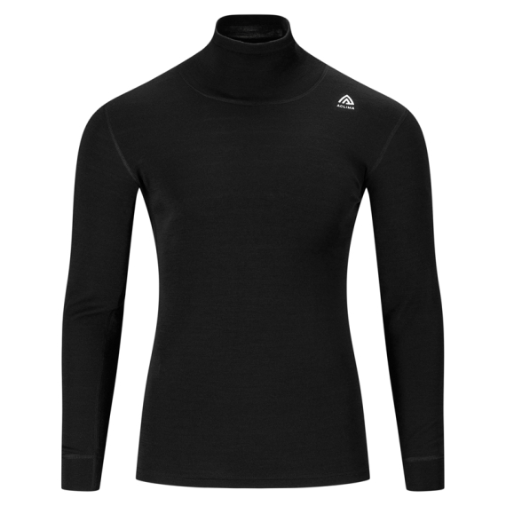 Aclima FleeceWool V2 Polo w/ zip M\'s Jet Black i gruppen Beklædning og fodtøj / Beklædning / Undertøj / Langærmede undertrøjer hos Sportfiskeprylar.se (90-111009r)