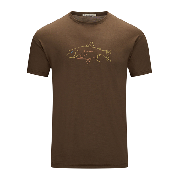 Aclima LightWool 140 Classic Tee Salmon M\'s Dark Earth i gruppen Beklædning og fodtøj / Beklædning / T-shirts hos Sportfiskeprylar.se (90-111546r)