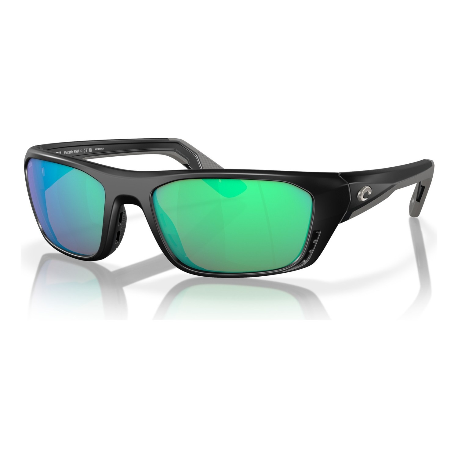 Costa Whitetip Pro-Matte Black-Green Mirror 580G i gruppen Beklædning og fodtøj / Briller / Polaroidbriller hos Sportfiskeprylar.se (91150257)