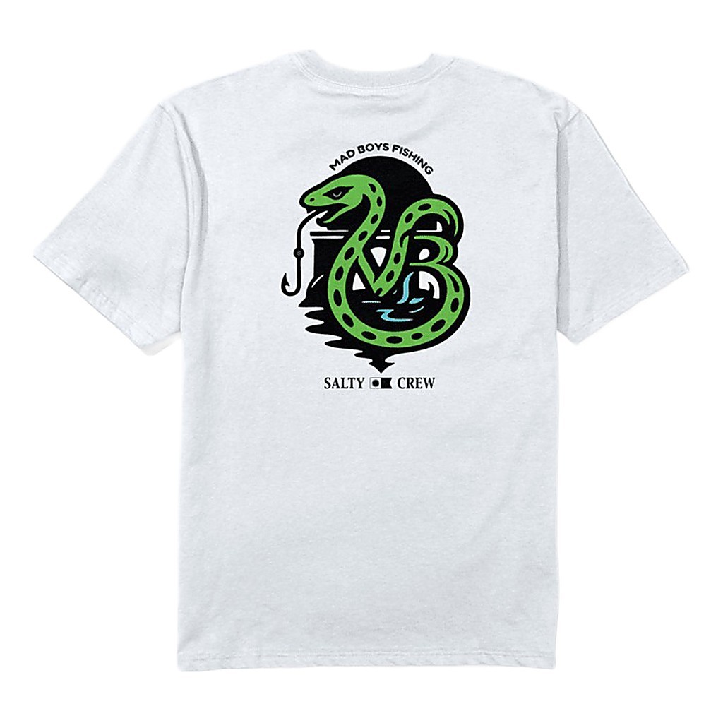 Salty Crew X Mad Boys Snake Tee White i gruppen hos Sportfiskeprylar.se (9334966205065r)
