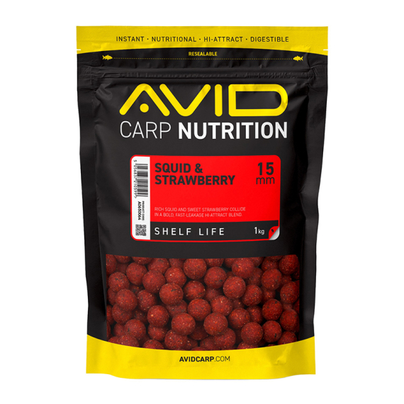 Avid Squid & Strawberry Boilies 1kg i gruppen Madding / Boilies, krogagn og forfoder hos Sportfiskeprylar.se (A0650064r)
