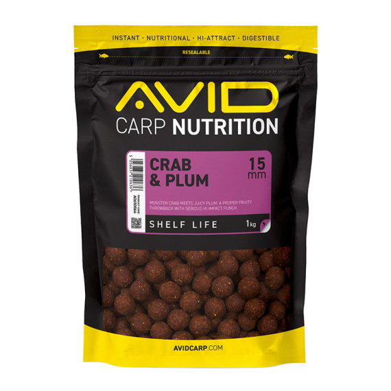 Avid Crab & Plum Boilies - 1kg i gruppen Madding / Boilies, krogagn og forfoder hos Sportfiskeprylar.se (A0650066r)