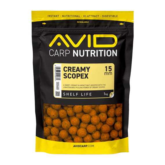 Avid Creamy Scopex Boilies - 1kg i gruppen Madding / Boilies, krogagn og forfoder hos Sportfiskeprylar.se (A0650068r)