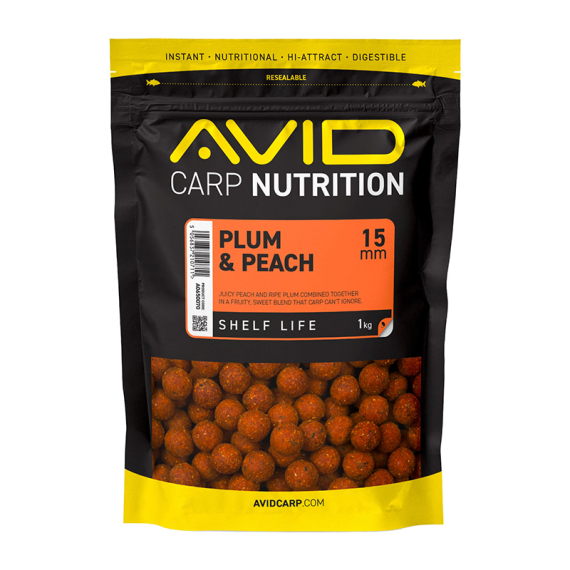 Avid Plum & Peach Boilies - 1kg i gruppen Madding / Boilies, krogagn og forfoder hos Sportfiskeprylar.se (A0650070r)