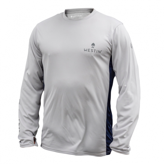 Westin Pro UPF Long Sleeve Grey/Navy Blue i gruppen Beklædning og fodtøj / Beklædning / Sweatere / Langærmede T-shirts hos Sportfiskeprylar.se (A70-505-Sr)