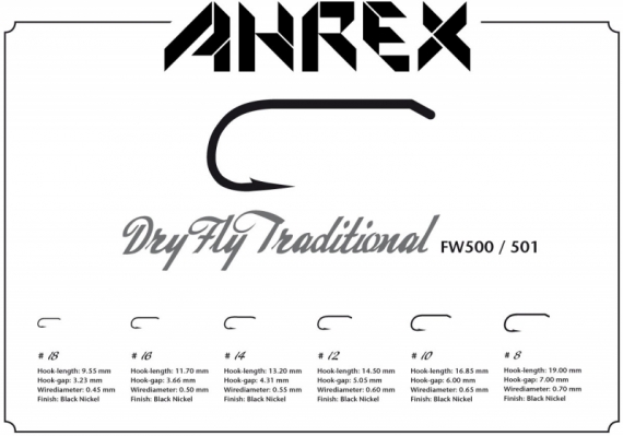 Ahrex FW501 - Dry Fly Traditional Barbless #8 i gruppen Kroge og endegrej / Kroge / Fluebinding kroge hos Sportfiskeprylar.se (AFW501-8)