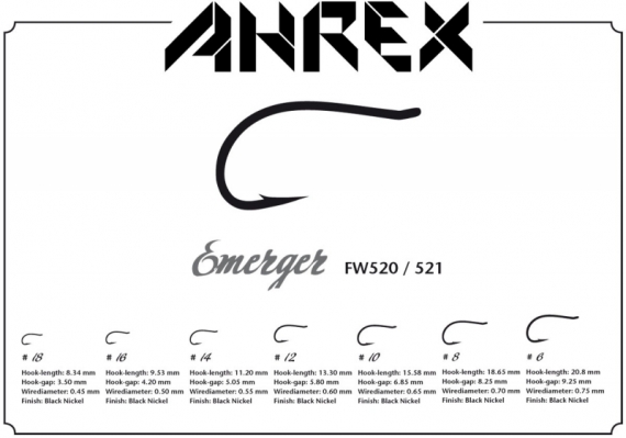 Ahrex FW520 - Emerger #12 i gruppen Kroge og endegrej / Kroge / Fluebinding kroge hos Sportfiskeprylar.se (AFW520-12)