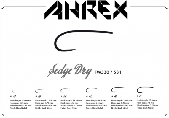Ahrex FW530 - Sedge Dry #12 i gruppen Kroge og endegrej / Kroge / Fluebinding kroge hos Sportfiskeprylar.se (AFW530-12)