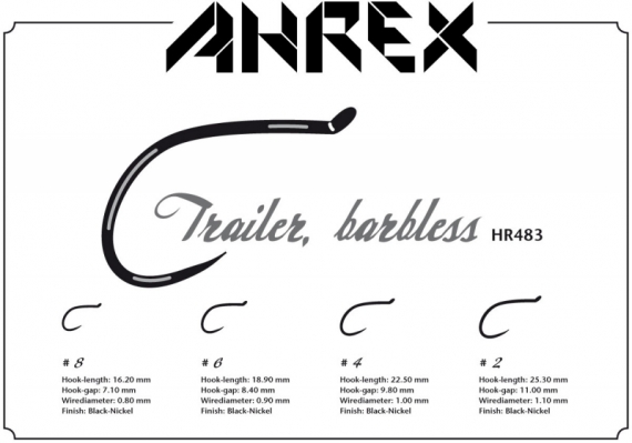 Ahrex HR483 - Trailer Hook Barbless i gruppen Kroge og endegrej / Kroge / Fluebinding kroge hos Sportfiskeprylar.se (AHR483-8r)