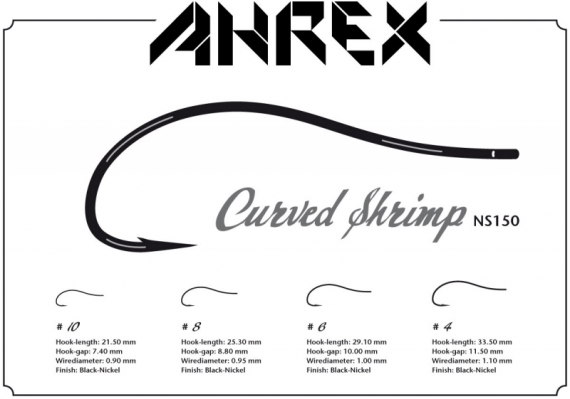 Ahrex NS150 - Curved Shrimp #4 i gruppen Kroge og endegrej / Kroge / Fluebinding kroge hos Sportfiskeprylar.se (ANS150-4)