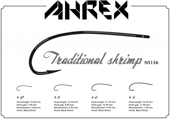 Ahrex NS156 - Traditional Shrimp #10 i gruppen Kroge og endegrej / Kroge / Fluebinding kroge hos Sportfiskeprylar.se (ANS156-10)