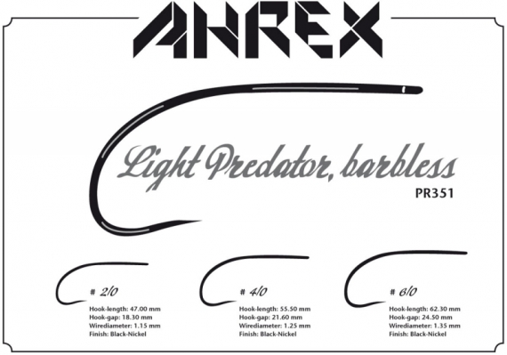 Ahrex PR351 - Light Predator, Barbless #6/0 i gruppen Kroge og endegrej / Kroge / Fluebinding kroge hos Sportfiskeprylar.se (APR351-6_0)