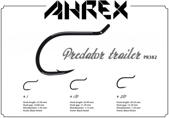 Ahrex PR382 - Predator Trailer Hook, Barbed #1/0 i gruppen Kroge og endegrej / Kroge / Fluebinding kroge hos Sportfiskeprylar.se (APR382-1_0)