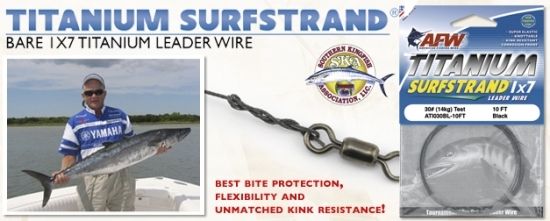 AFW - Titanium Surfstrand 50 lbs / 23kg i gruppen Kroge og endegrej / Ledere og Forfangsmateriale / Forfangsmateriale / Wire hos Sportfiskeprylar.se (ATI050BL-10FT)