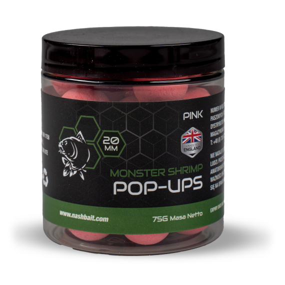 Nash Monster Shrimp Pop Ups i gruppen Madding / Boilies, krogagn og forfoder / Popups & Wafters hos Sportfiskeprylar.se (B6526-TPr)