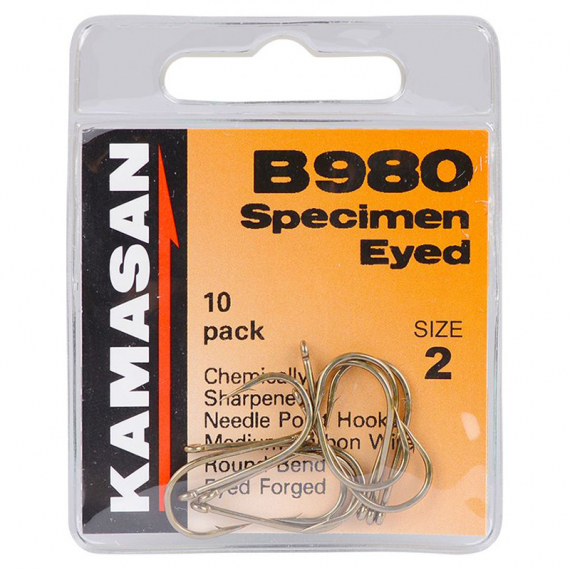 Kamasan B980 Specimen Eyed 10-pack i gruppen Kroge og endegrej / Kroge / Specimen kroge hos Sportfiskeprylar.se (B980-000r)