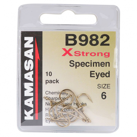 Kamasan B982 - Xstrong Specimed Eyed i gruppen Kroge og endegrej / Kroge / Specimen kroge hos Sportfiskeprylar.se (B982-08r)