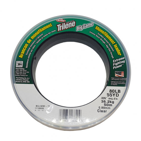 TRILENE BIG GAME Mono Leaders - 50m i gruppen Kroge og endegrej / Ledere og Forfangsmateriale / Forfangsmateriale / Forfangsmateriale monofilament hos Sportfiskeprylar.se (BIGGAMEMONOLEDr)