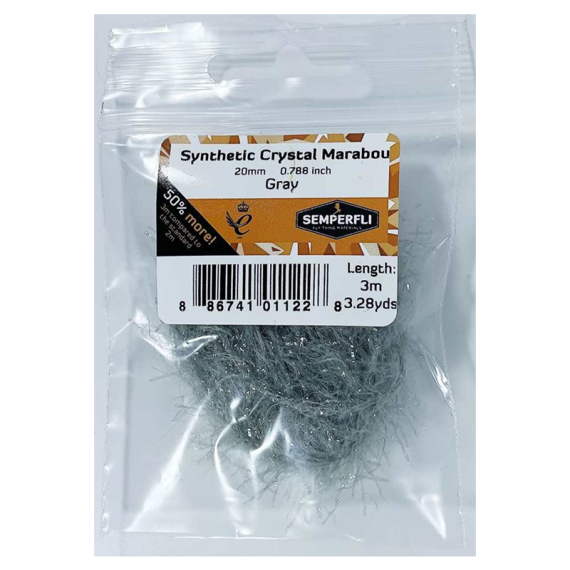 Semperfli Synthetic Crystal Marabou 20mm - Dark Gray i gruppen Kroge og endegrej / Fluebinding / Fluebindingsmateriale / Yarn & Chenille hos Sportfiskeprylar.se (BMAR100DGR)