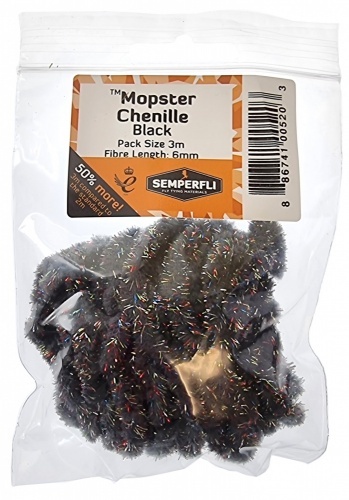 Semperfli Mopster Mop Chenille - Black i gruppen Kroge og endegrej / Fluebinding / Fluebindingsmateriale / Yarn & Chenille hos Sportfiskeprylar.se (BMOP000BLKr)