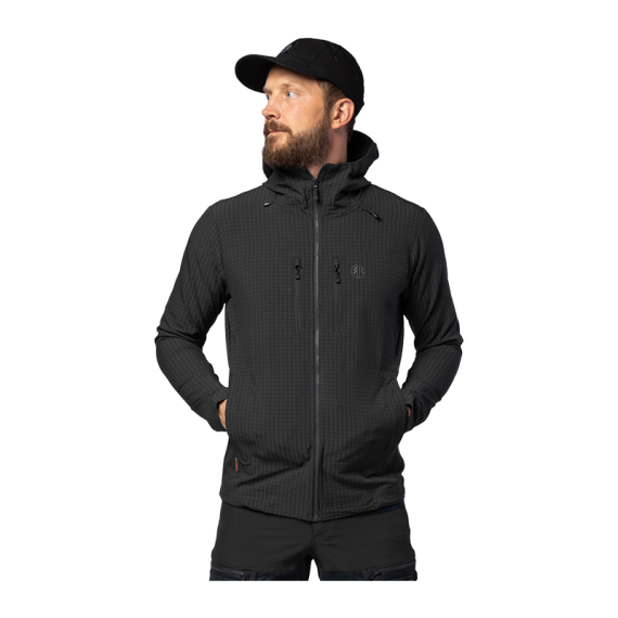 Beyond Nordic BN106 M\'s Tech Fleece Hoodie Off Black i gruppen Beklædning og fodtøj / Beklædning / Sweatere / Fleecesweatere hos Sportfiskeprylar.se (BN106-M-BLACK-Lr)