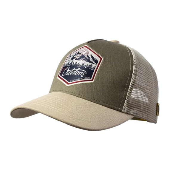 Beyond Nordic BN215 Great Outdoor Trucker Cap G-Beige i gruppen Beklædning og fodtøj / Kasketter og hovedbeklædning / Kasketter / Trucker caps hos Sportfiskeprylar.se (BN215-G-BEIGE-OS)