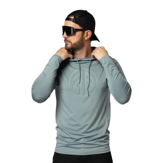 Beyond Nordic BN220 M\'s LS Sunblock Hoodie Green Milieu i gruppen Beklædning og fodtøj / Beklædning / Sweatere / Hættetrøjer hos Sportfiskeprylar.se (BN220-M-GREEN-Lr)