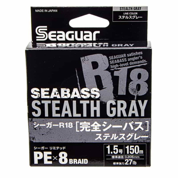 Seaguar R18 Kanzen Seabass 150m Stealth Grey i gruppen Snøre / Multifilament hos Sportfiskeprylar.se (BOB-00-SEAGUAR-00-0055r)