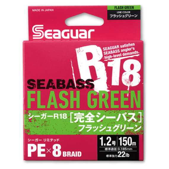 Seaguar R18 Kanzen Seabass 150m Flash Green i gruppen Snøre / Multifilament hos Sportfiskeprylar.se (BOB-00-SEAGUAR-0044r)