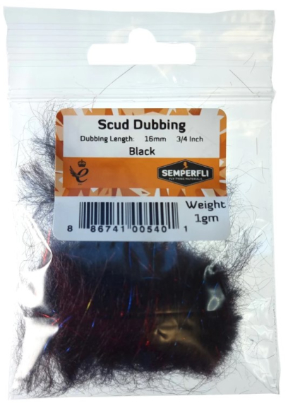 Semperfli Scud Dubbing - Black i gruppen Kroge og endegrej / Fluebinding / Fluebindingsmateriale / Dubbing hos Sportfiskeprylar.se (BSCD016BLKr)