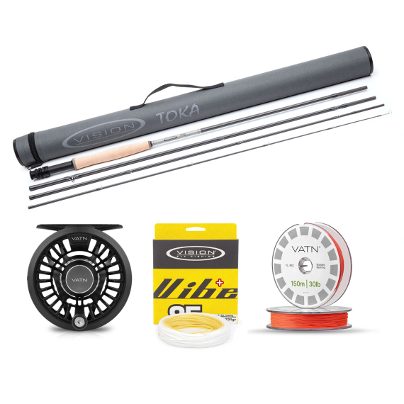 Vision Toka / Vibe 85+ Flugset - 8\' #4 i gruppen Sæt / Fluefiskeri Sæt / Fluefiskesæt til én hånd hos Sportfiskeprylar.se (BUNDLE_VTO4804_V85)