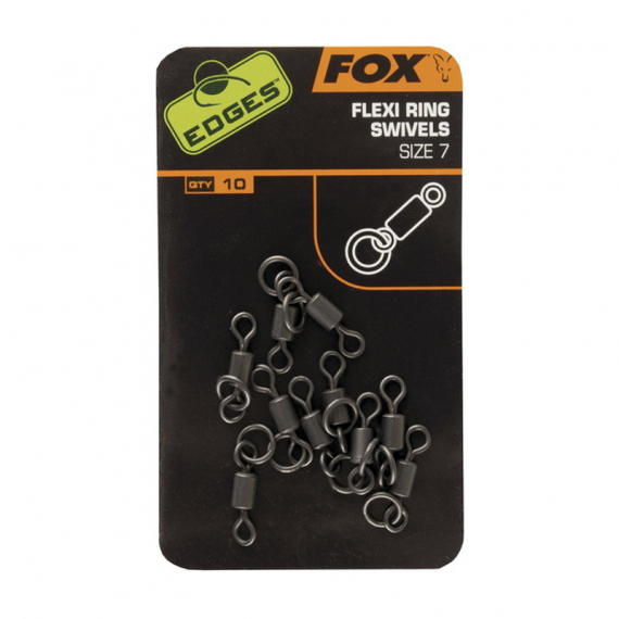 Fox Edges Flexi Ring Swivel Size 7 10-pack i gruppen Kroge og endegrej / Rig tilbehør / Rigringe hos Sportfiskeprylar.se (CAC528)