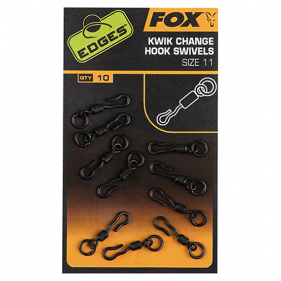 Fox Edges Kwik Change Hook Swivels (10-pack) Size 10 i gruppen Kroge og endegrej / Snappere / Hurtigkoblinger hos Sportfiskeprylar.se (CAC701)
